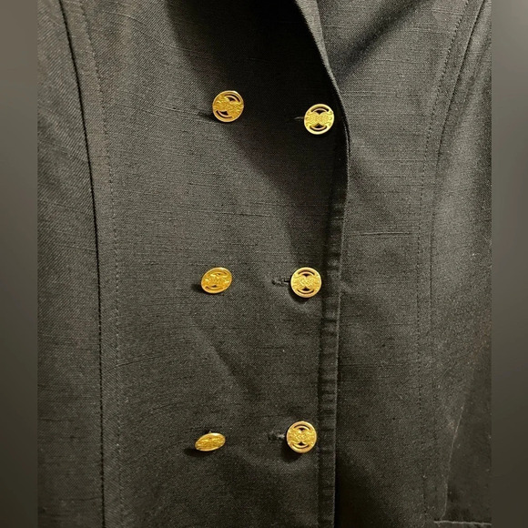 ❤️JACKIE K vintage double breasted dress navy golden embossed buttons  work wear - Picture 5 of 6